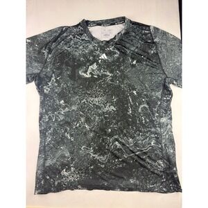 Adidas Techfit Shirt 2XL Black Marble Acid Wash Compression Training Tee